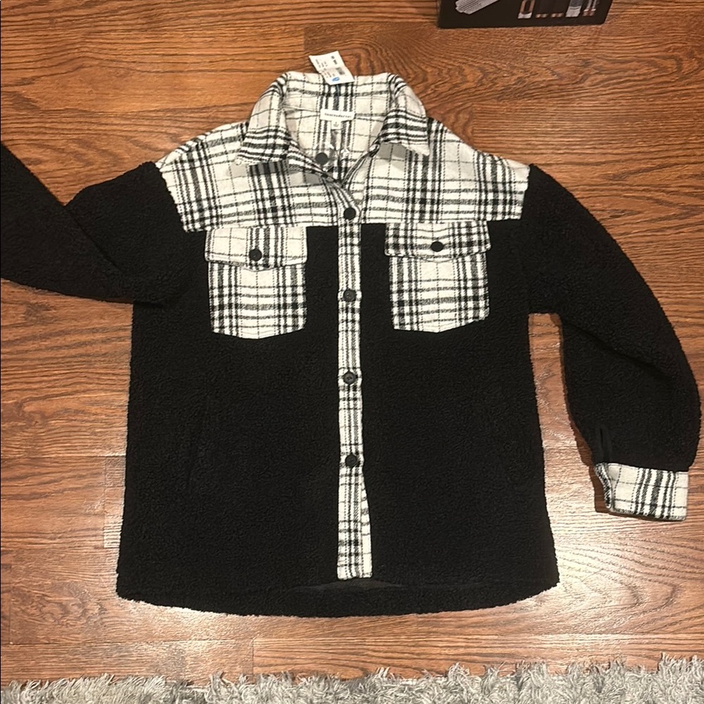 Dance & Marvel Black and White Plaid Jacket